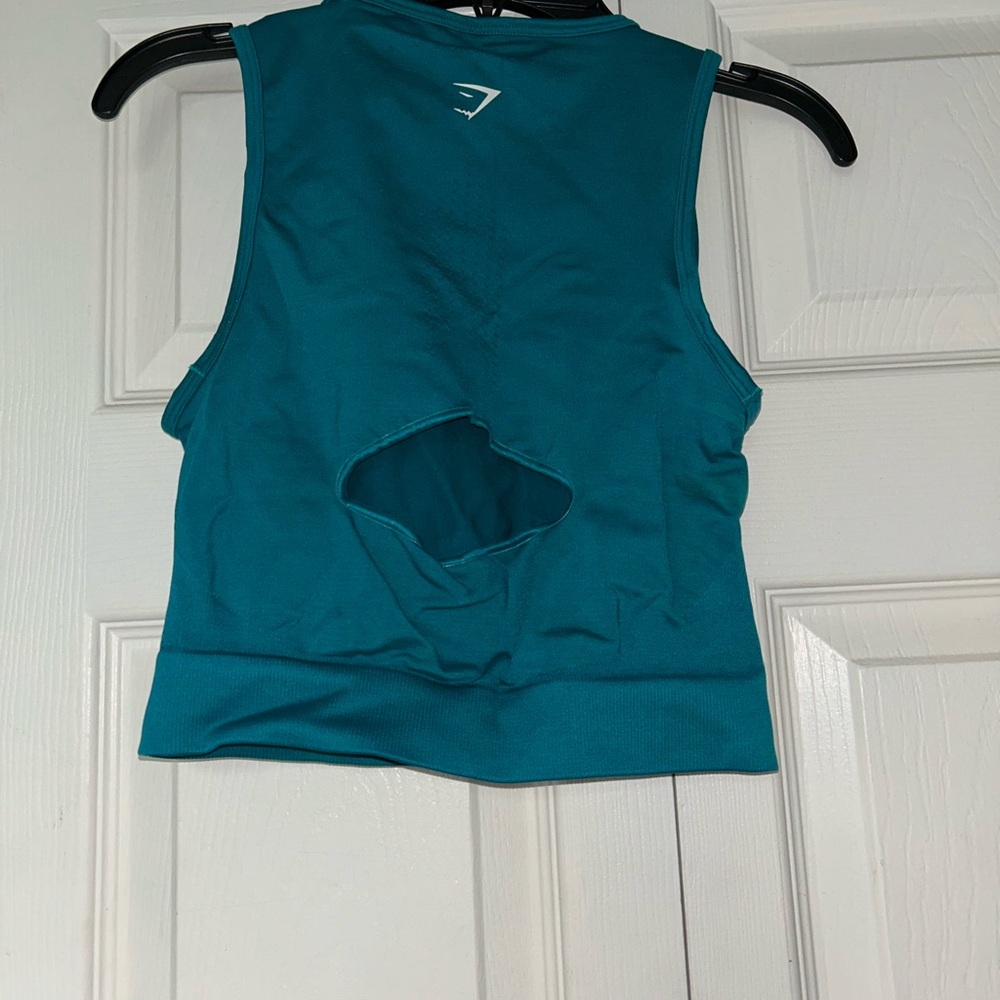 Gymshark Teal Crop Tank Top